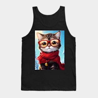 Cat in the snow - Modern digital art Tank Top